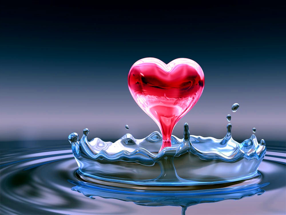 Water red heart