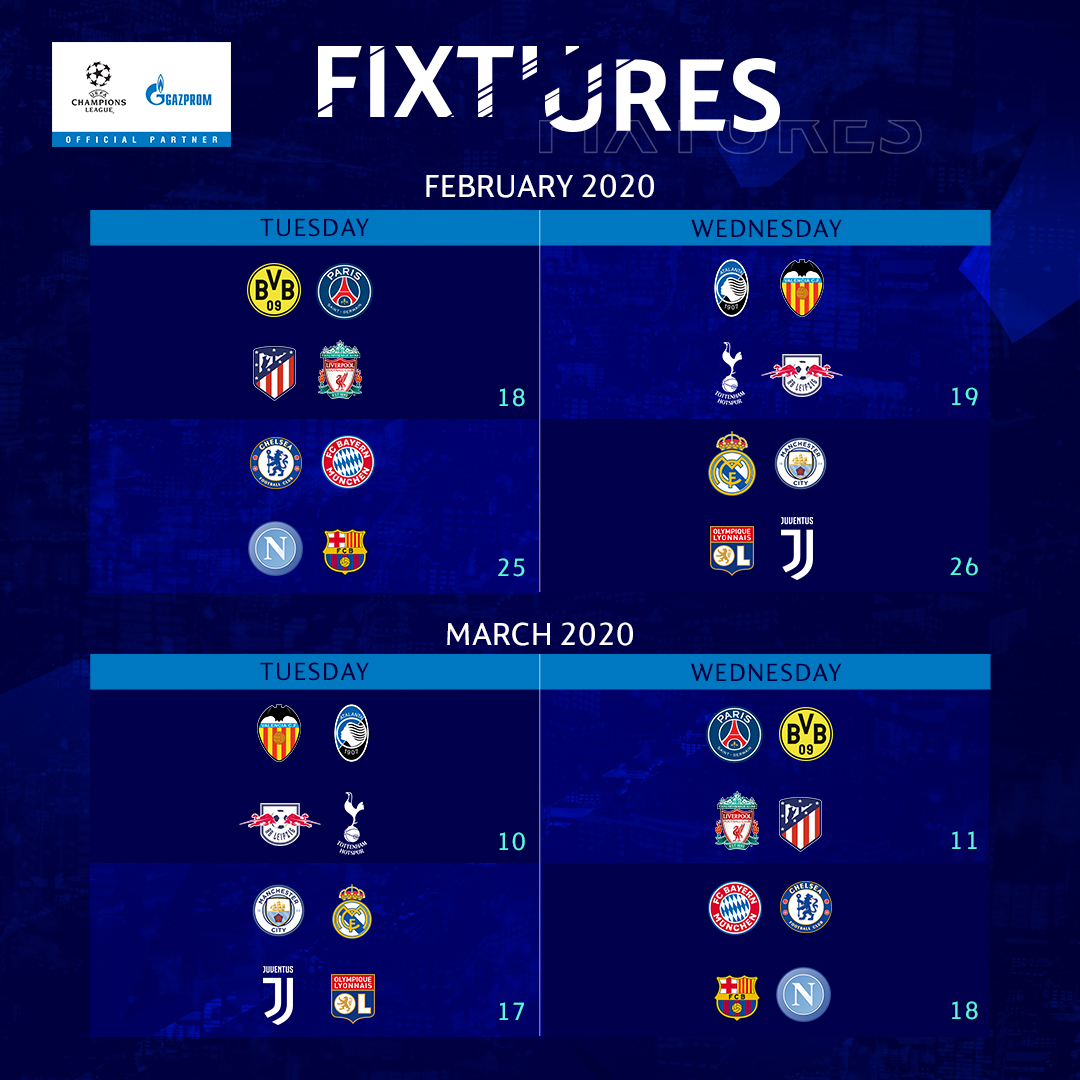 Champions League 2024/25 Schedule Time Table Masha Shelagh