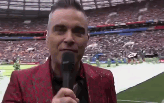 Robbie Williams doigt coupe du monde