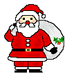 Père Noël et sa hotte blanche