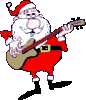 Père Noël qui joue de la guitare